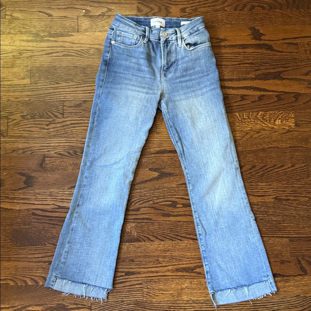 Frame Denim Le Crop Mini Boot Jeans in Blue